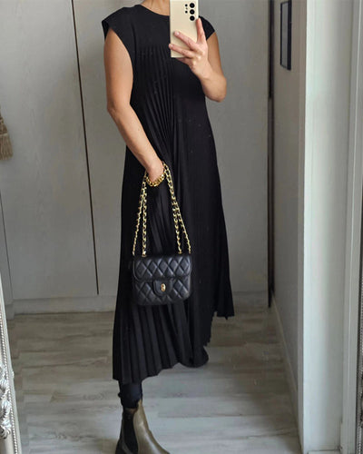 Jamie - Lässiges, lockeres, plissiertes langes Kleid