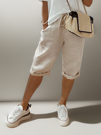 Beatrice | Hose mit Kordelzug und Seitentaschen – Khaki
