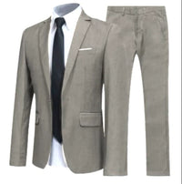 Herren Lässig Zweiteiliges Anzug Set | Hochzeitsgast Anzug – Grau