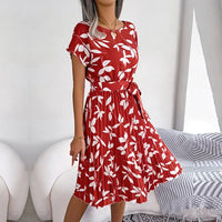 Heidi-Mode | Damen Freizeit Midi Kleid – Korallenrot