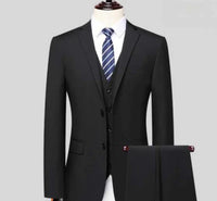 Herren Dreiteiliges Hochzeitsgast Anzug | Elegante – Schwarz