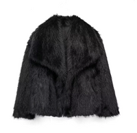 Wikase | Elegante warme Felljacke – Schwarz