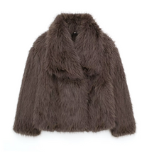 Wikase | Elegante warme Felljacke – Braun