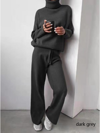 Zweiteiliges Pullover und Hosen Set – Dunkelgrau