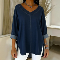Ludivine – Zeitloses Jeans Hemd Mit Fließender Passform – Marine