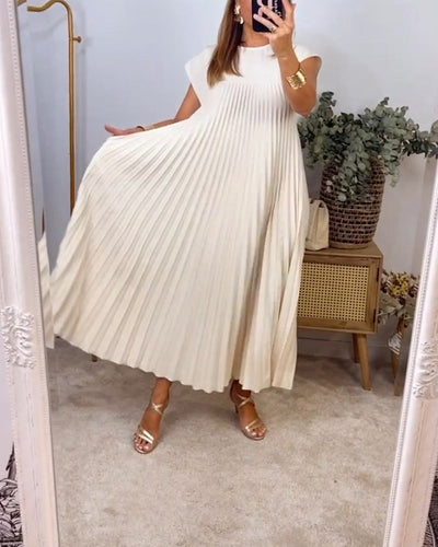 Jamie - Lässiges, lockeres, plissiertes langes Kleid