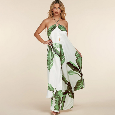 Maja Bedrucktes 2-teiliges Set - elegantes und trendiges Paar mit Blattdruck für Frauen