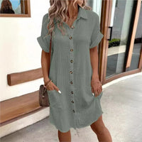 Sommerkleid Mit Kragen – Grün