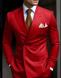 Herren Slim Fit Hochzeitsgast Anzug | Zweiteiler – Rot