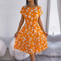 Heidi-Mode | Damen Freizeit Midi Kleid – Orange