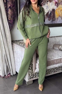 NATASCHA - ELEGANTES ZWEITEILIGES SET – Grün
