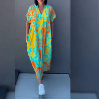 Mia™| Elegantes Blumenkleid – Grün