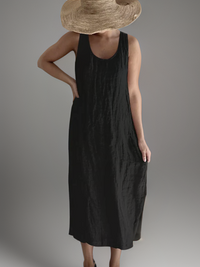 Daniella | Elegantes ärmelloses Maxikleid – Schwarz