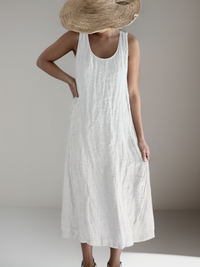 Daniella | Elegantes ärmelloses Maxikleid – Weiß