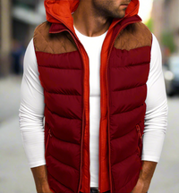 Weste für Herren - Stilvolle leichte Sommerjacke mit Kapuze – Rot