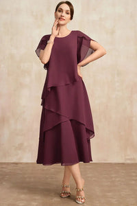 ZEHRA - KLASSISCHES CHIFFONKLEID – Rotwein