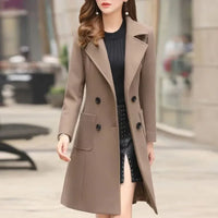 GEORGINA - ELEGANTER LANGER MANTEL – Khaki