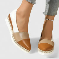 Ivy | Geschlossene Spitze Espadrille-Stil Loafer – Creme
