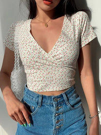 Shayne - Crop Top Bluse – Gelb