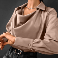Rose -  Langärmelige Bluse mit V-Ausschnitt – Braun
