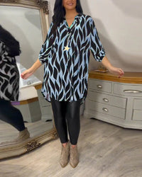 Vicky - Lässige Bluse mit leichtem Stoff – Blau