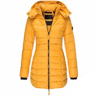Elise | Lange Daunenjacke – Gelb