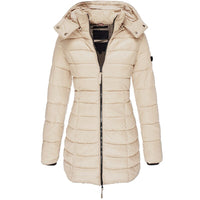 Elise | Lange Daunenjacke – Elfenbein
