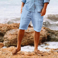 Weißer Shorts mit Weitem Schnitt für Herren | Ideal für den Sommer – Blau