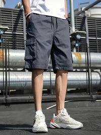 Kurze Cargo-Shorts mit mehreren Taschen für Herren | Ideal für den Sommer – Grau