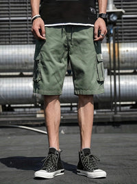 Kurze Cargo-Shorts mit mehreren Taschen für Herren | Ideal für den Sommer – Olivgrün