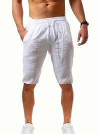 Kurze Hose mit elastischem Bund für Herren | Ideal für den Sommer – Weiß