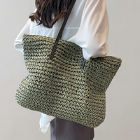Damen Groß Shopper Schultertasche | Moderner – Oliv