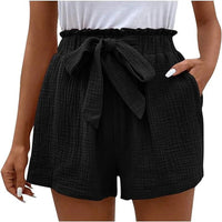 Hochtaillierte Shorts mit Klassischem Schnitt für Frauen | Ideal für den Sommer und Freizeitaktivitäten – Schwarz