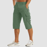Leichter Cargo-Shorts mit elastischem Bund für Herren | Ideal für den Sommer – Grün
