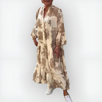 Demi™ | Blumen-Maxikleid – Khaki