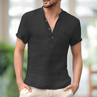 Korbin - Bequemes V-T-Shirt – Schwarz