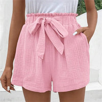 Hochtaillierte Shorts mit Klassischem Schnitt für Frauen | Ideal für den Sommer und Freizeitaktivitäten – Rosa