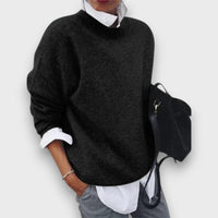 Celiane – Klassischer Rundhals-Pullover – Schwarz