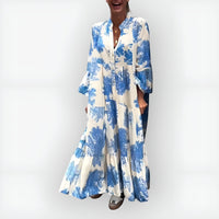 Demi™ | Blumen-Maxikleid – Blau