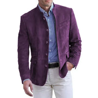 Tavrik - Soft-Touch-Stehkragen-Blazer – Lila
