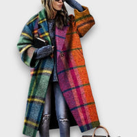 Fioren – Langer Mantel im Oversize-Stil – Orange