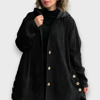 Corvianne – Lässige Kapuzenjacke – Schwarz