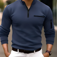 Marco - Modischer Pullover mit Zipper – Blau