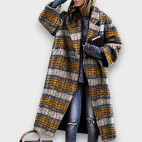 Fioren – Langer Mantel im Oversize-Stil – Gelb