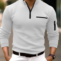 Marco - Modischer Pullover mit Zipper – Weiß