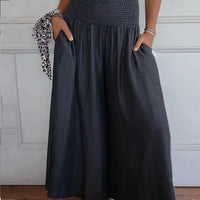 Lilie | Damenjeans mit weitem Bein und hoher Taille und Taschen – Grau