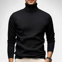 Herren Strick Rollkragenpullover – Schwarz