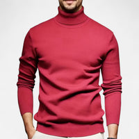 Herren Strick Rollkragenpullover – Rot