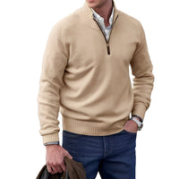 Jeremy - Moderner Herrenpullover mit Zipper – Khaki