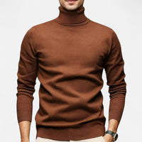 Herren Strick Rollkragenpullover – Braun